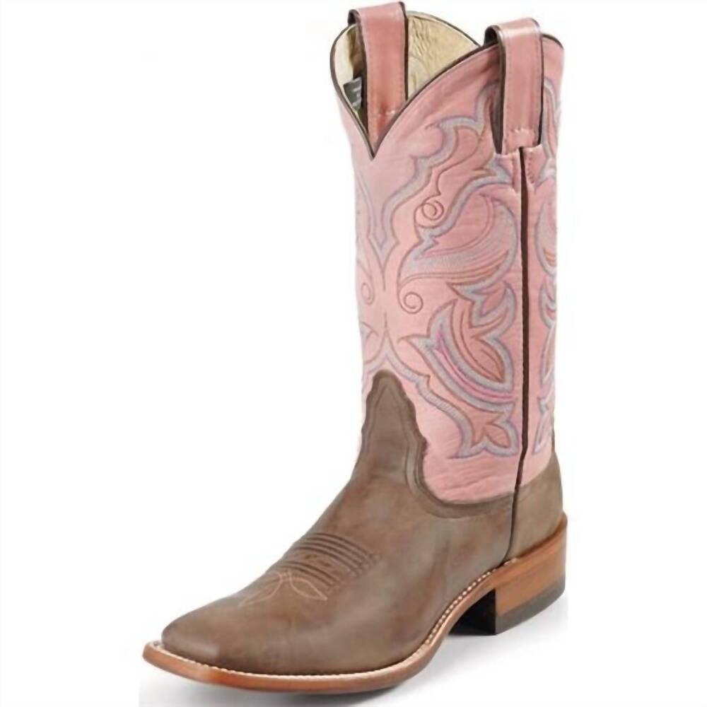 NEW NOCONA BOOTS women's square toe country boots in blush brown